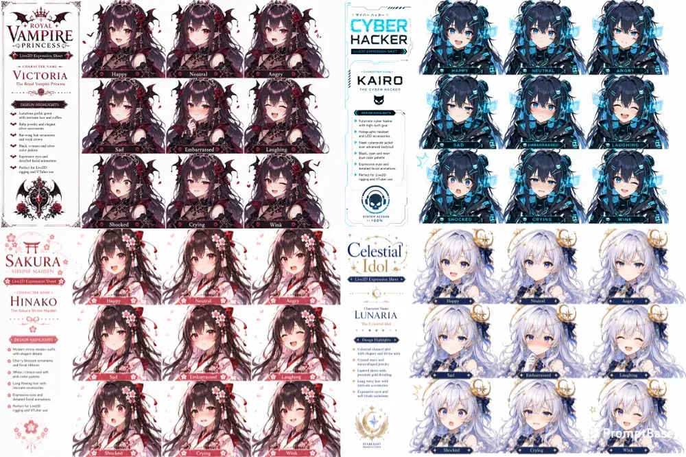 Vtuber Expression Sheets