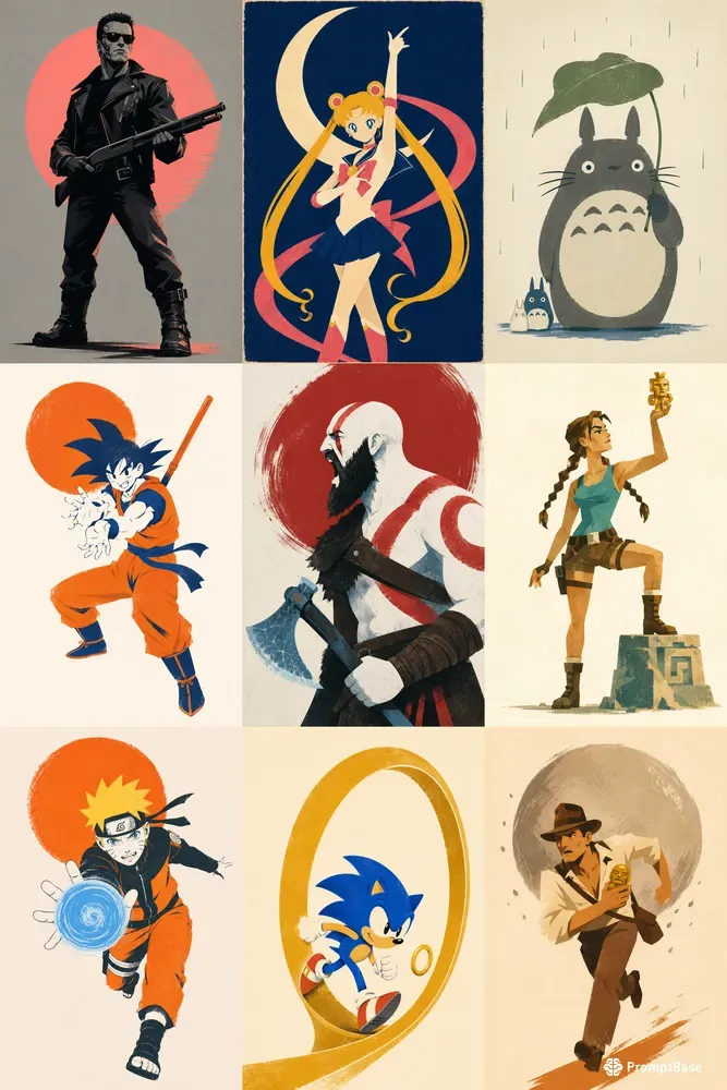 Minimalist Pop Culture Icon Posters