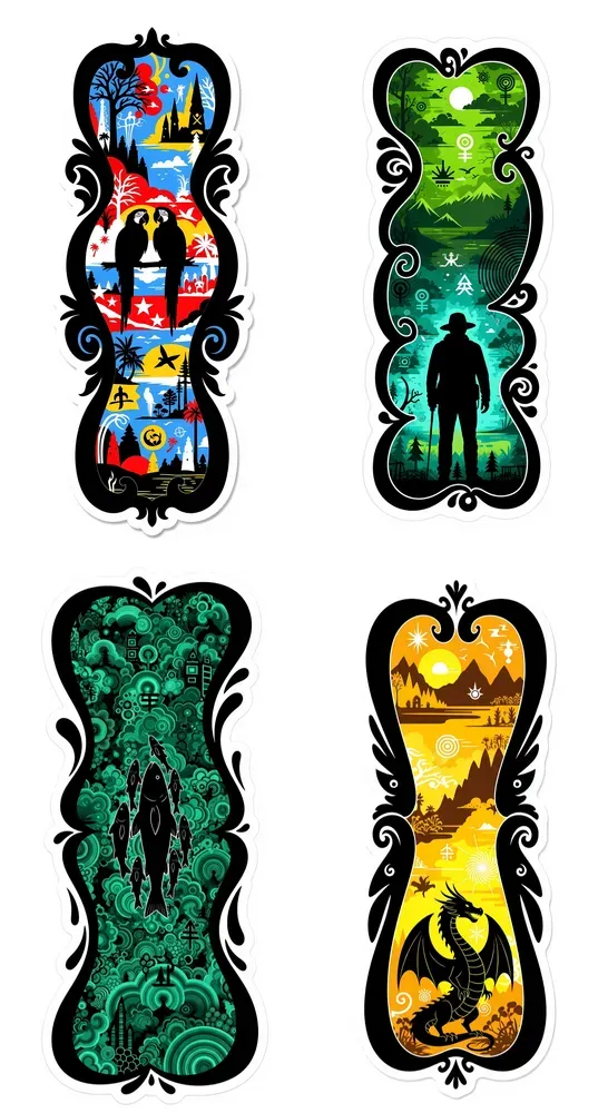 Expressive Silhouette Frame Stickers