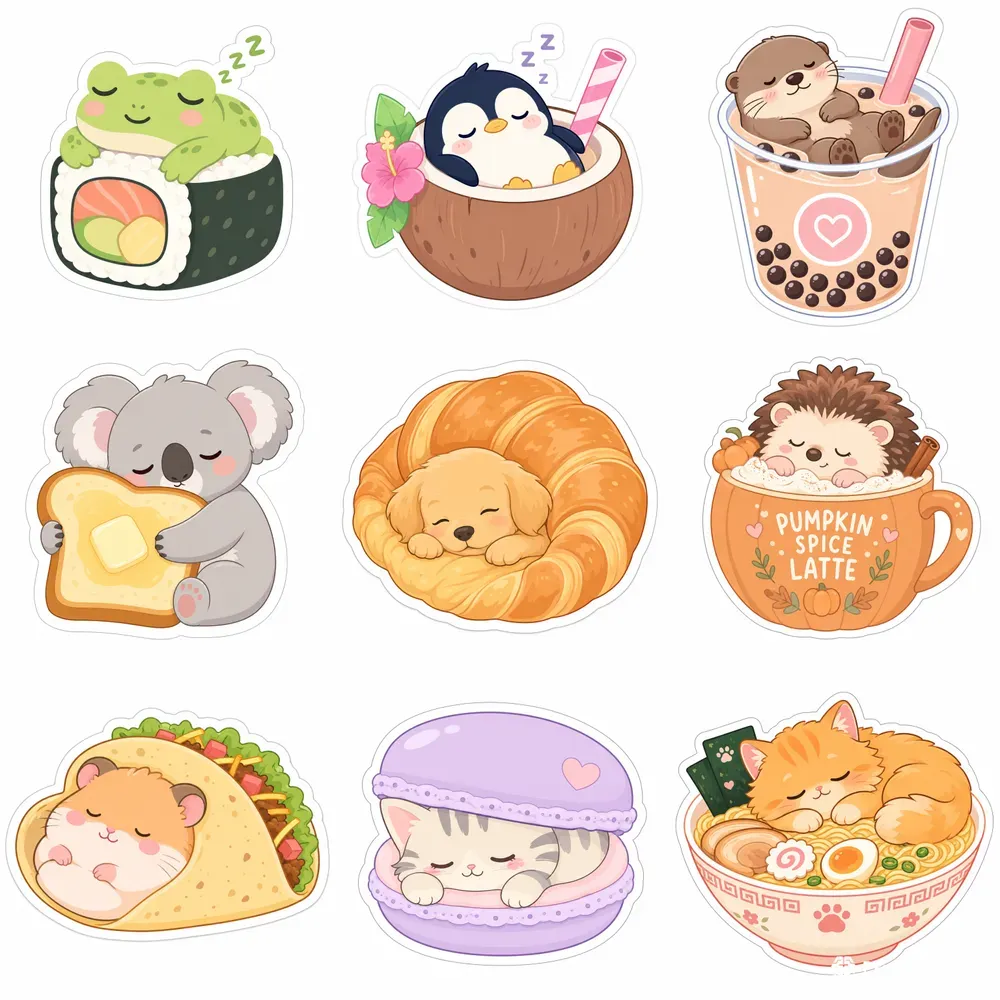 Sleepy Pets Comfort Food Stickers