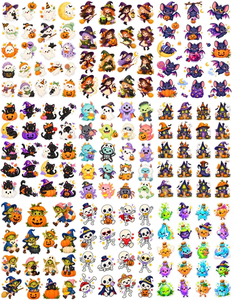 Cute Halloween Sticker Sheets