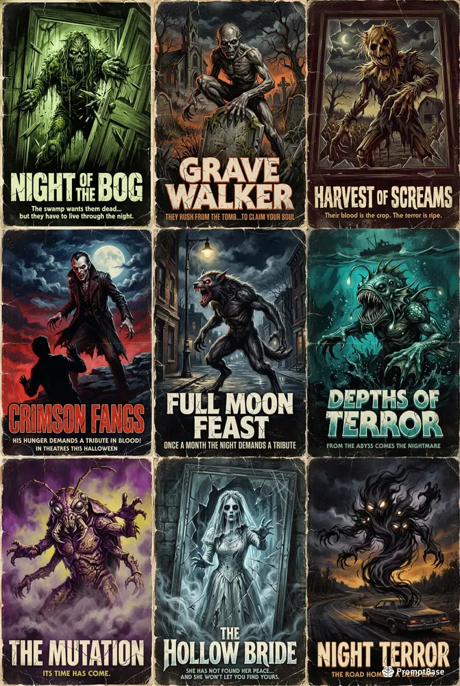 Retro 80s Horror Movie Posters