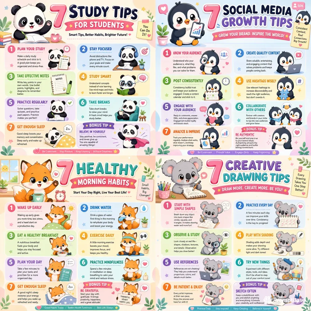 Cute Character Infographics