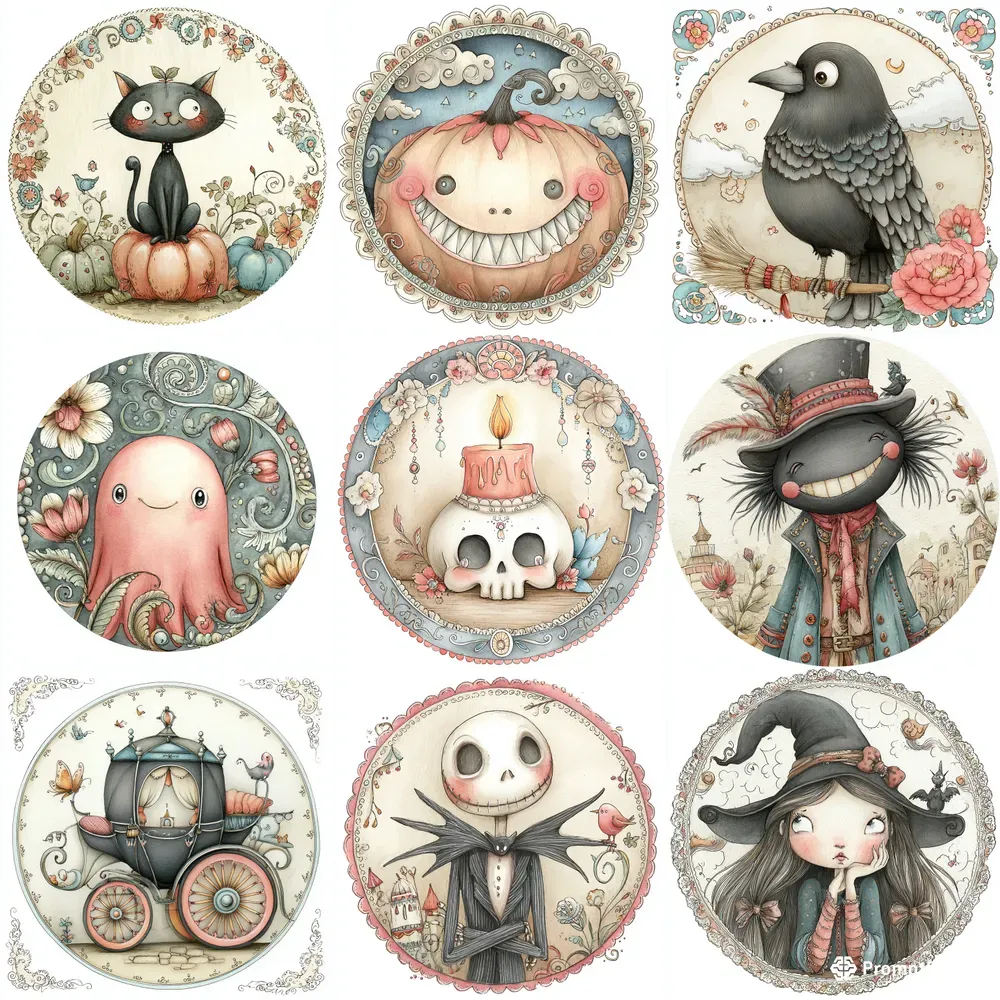 Cute Halloween Round Icons