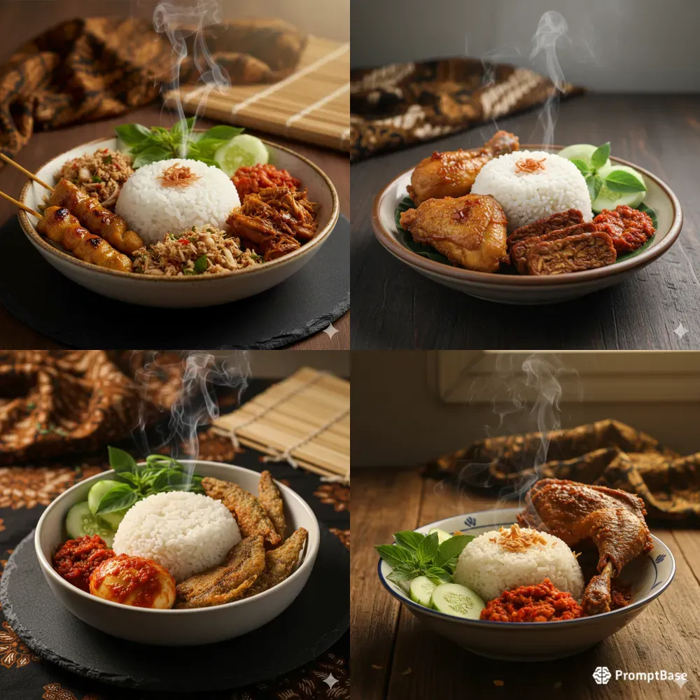 Indonesian Nasi Campur Stock Photos