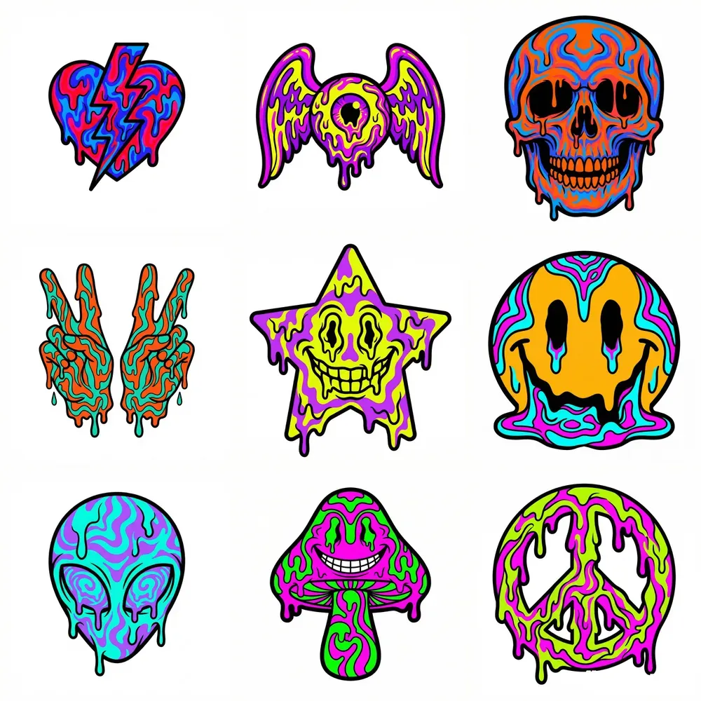 Bold Psychedelic Acid Sticker Graphics