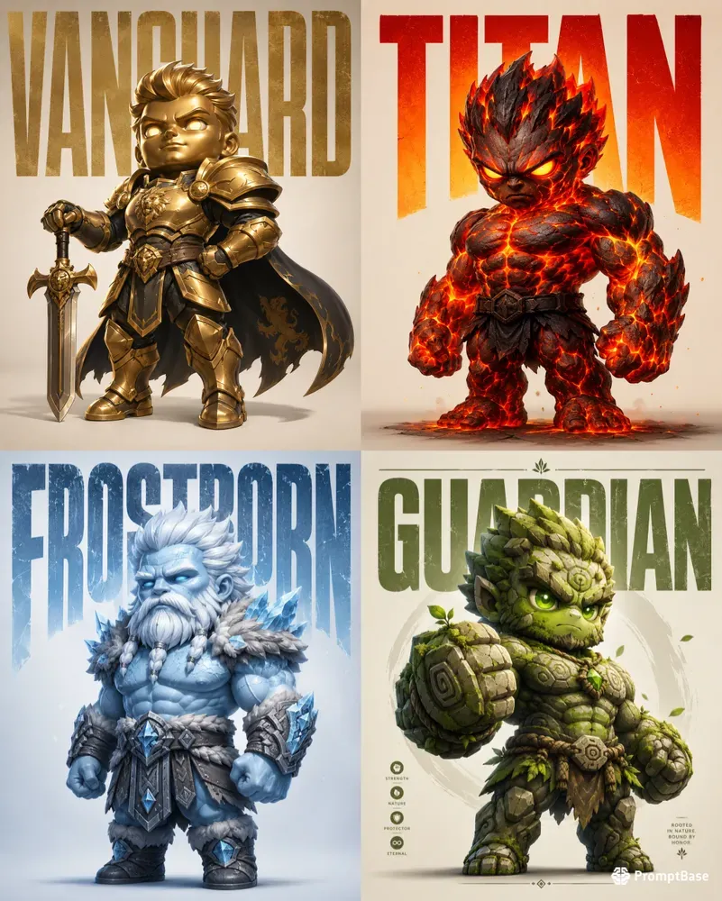 Chibi Hero Title Posters