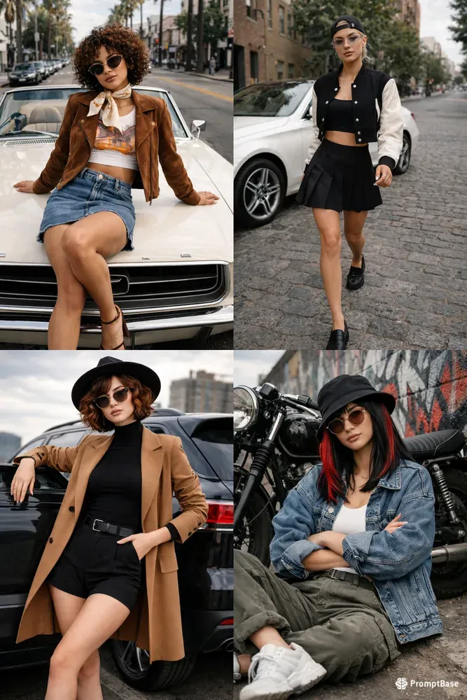 Street Fashion Editorial Car Poses