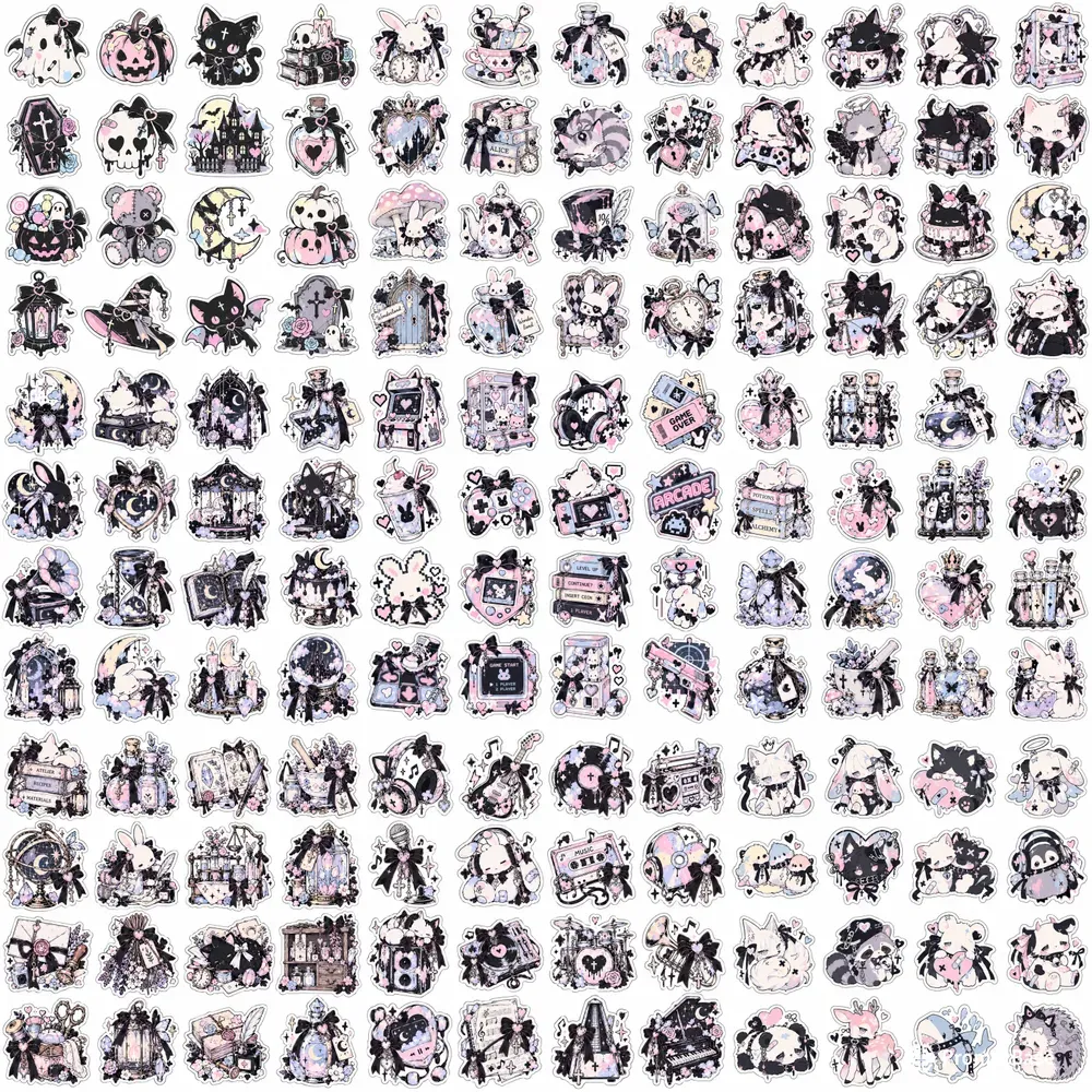 Kawaii Pastel Goth Sticker Sheets