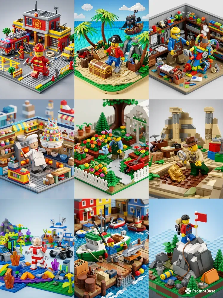 Brick Figure Story Scenes
