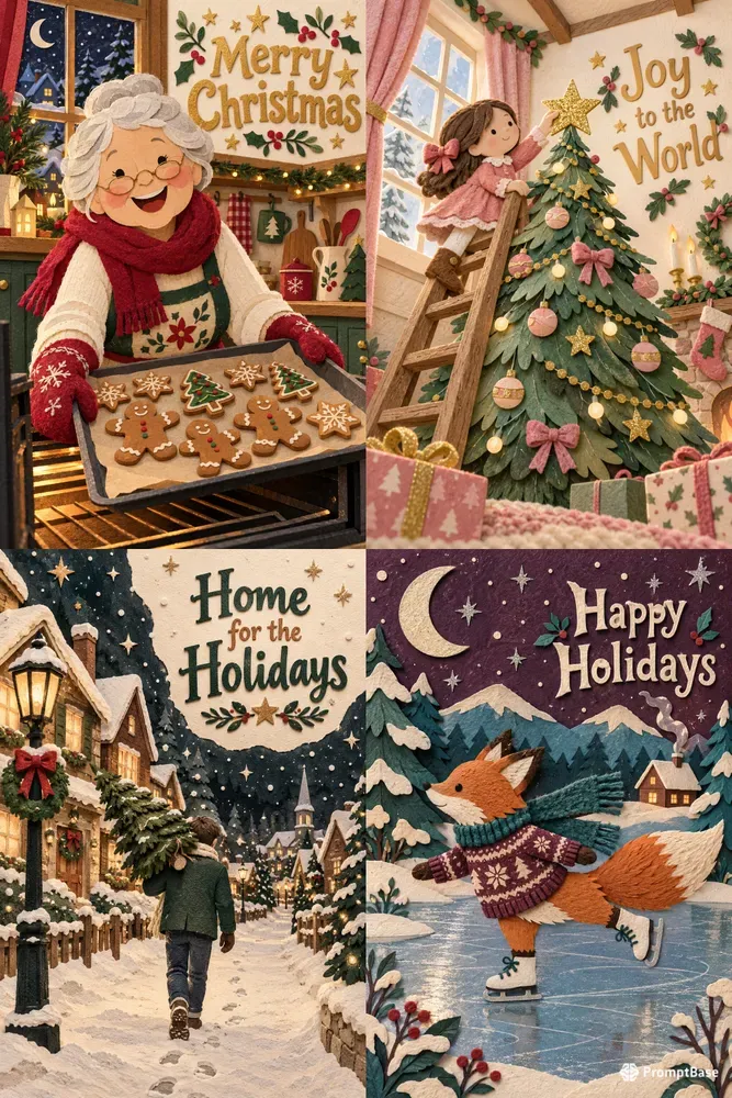 Christmas Paper Collage Card Generator