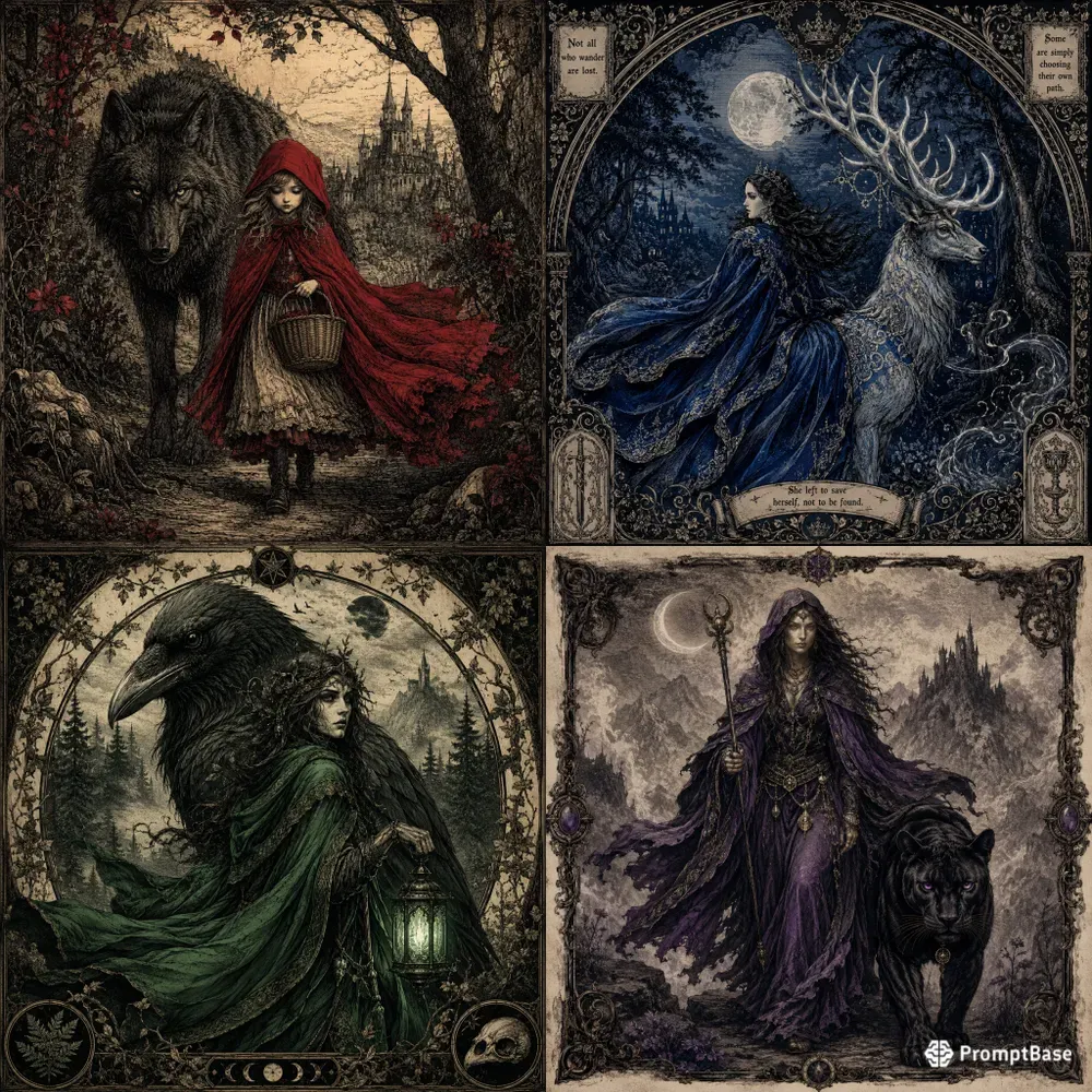Dark Fairytale Gothic Illustration Packs