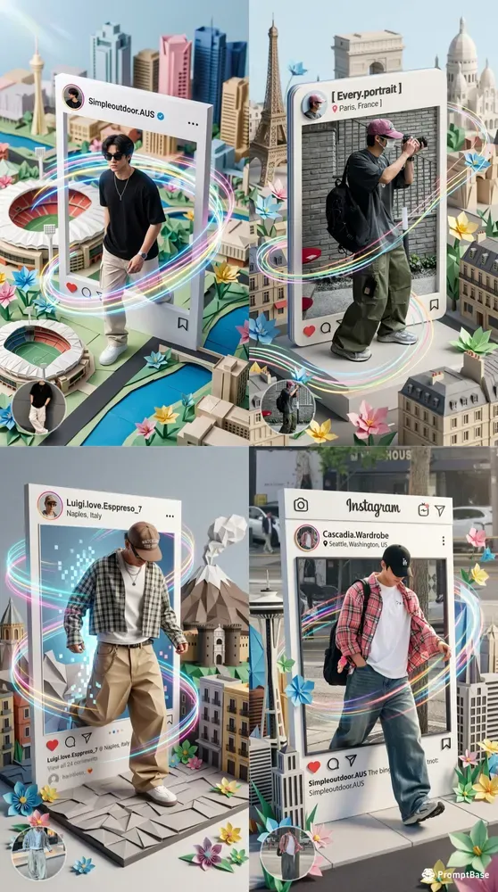 Instagram Posts On Origami Cityscape Json