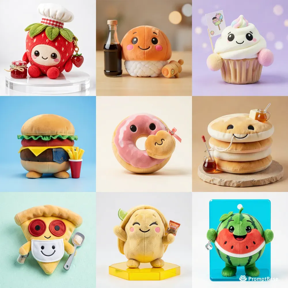 3D Plush Food Mascots