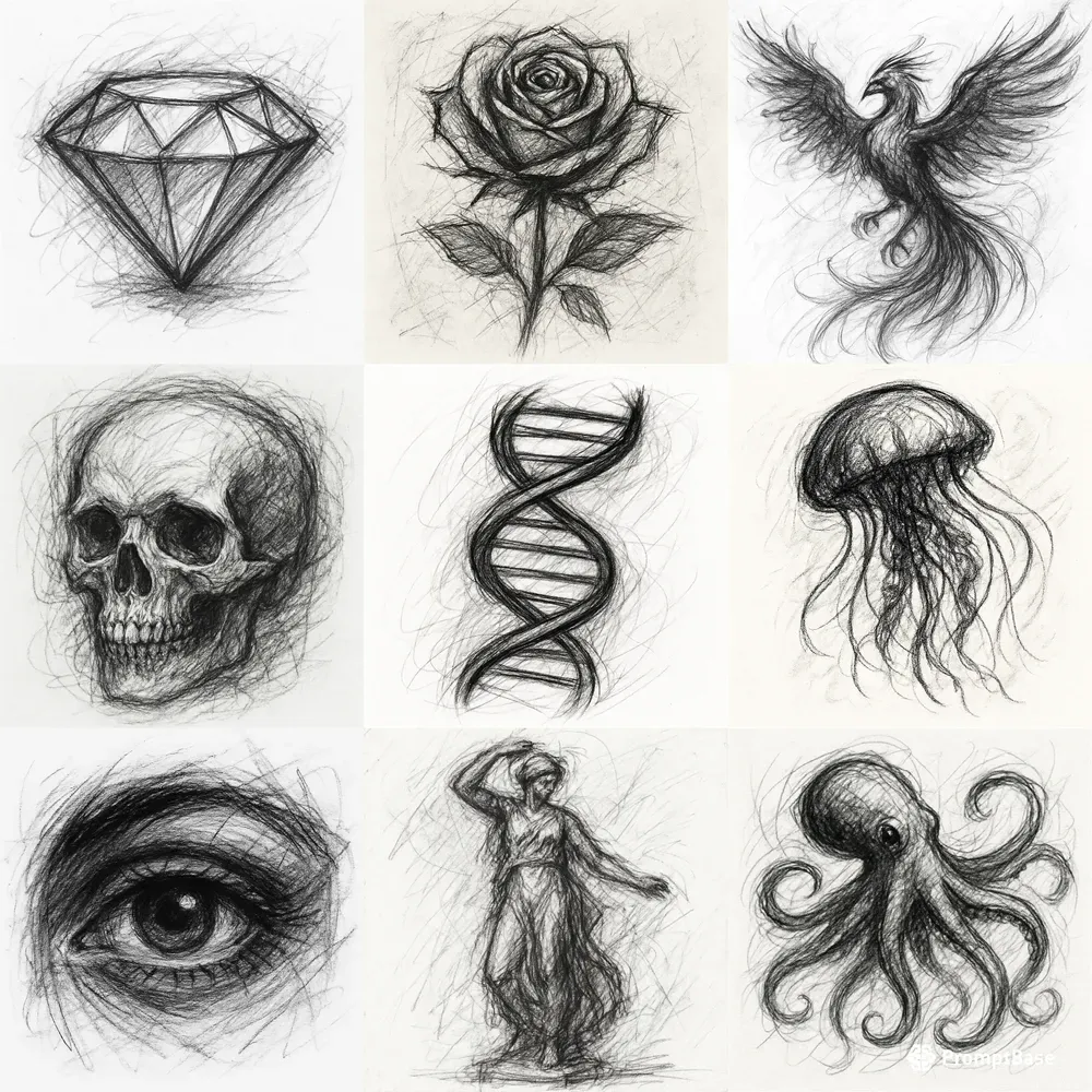 Pencil Hand Drawn Illustrations