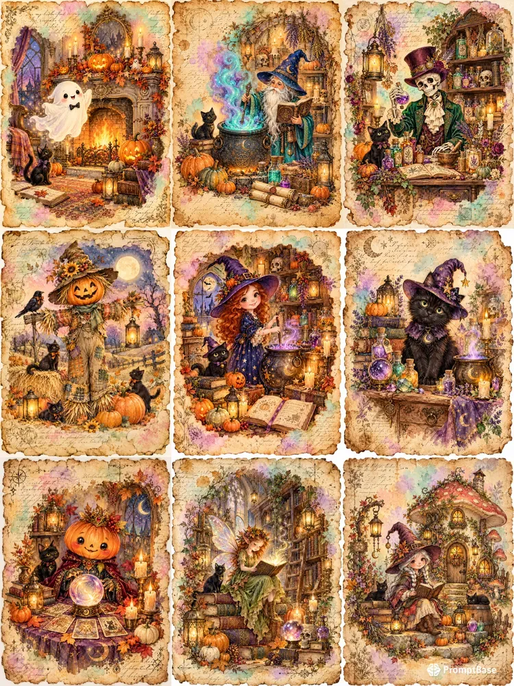 Whimsical Halloween Witchcraft Journals