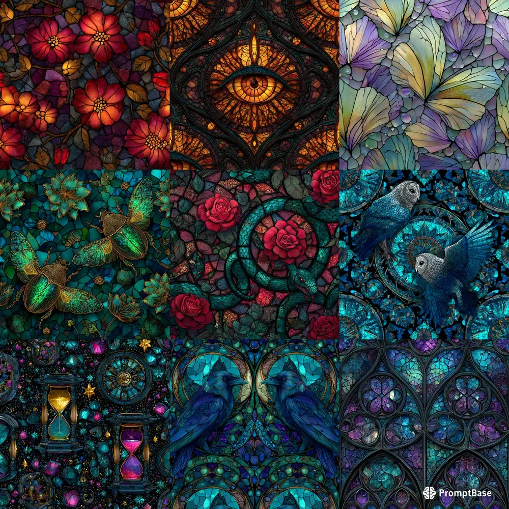 Luminous Stained Glass Patterns