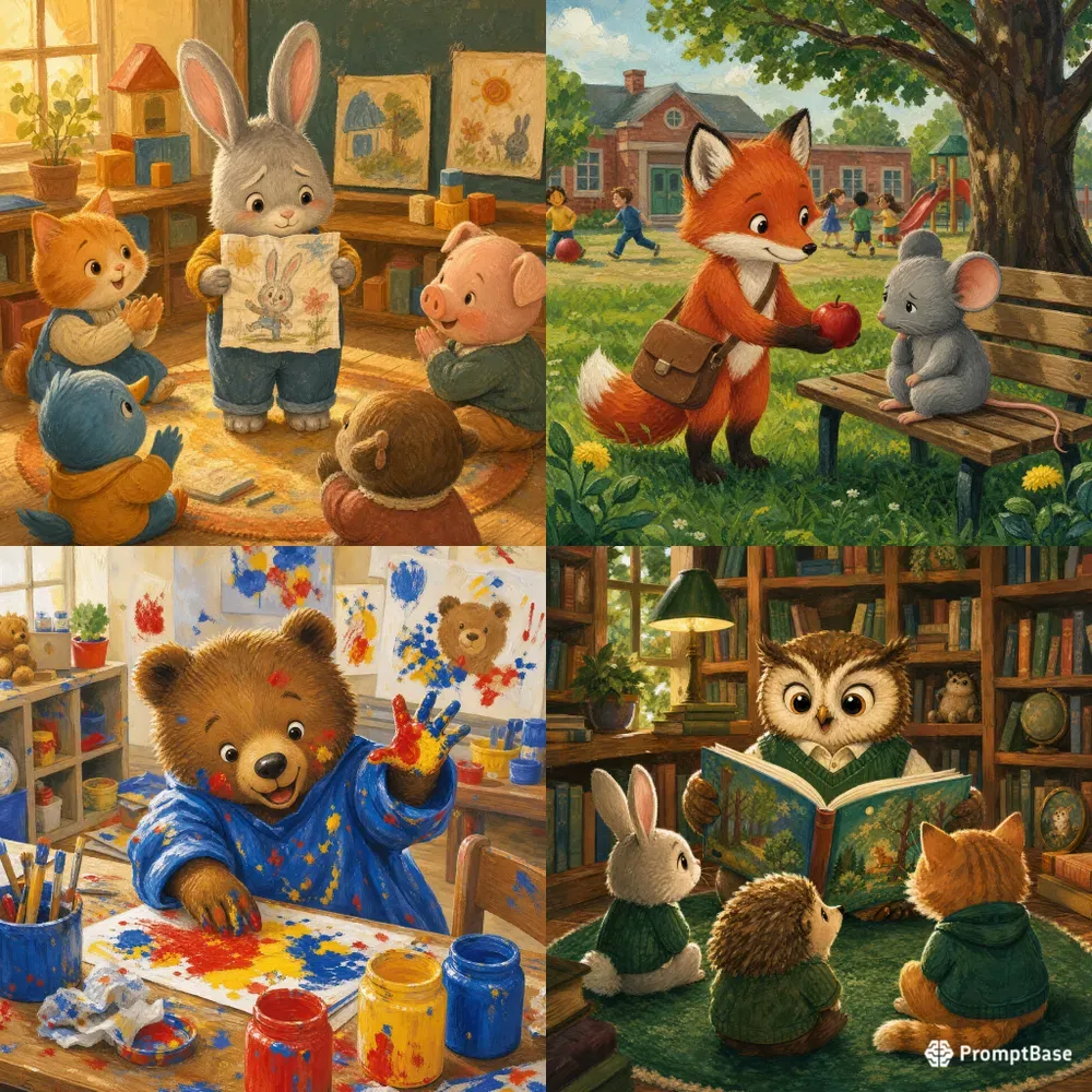 Childrens Illustrations School Days