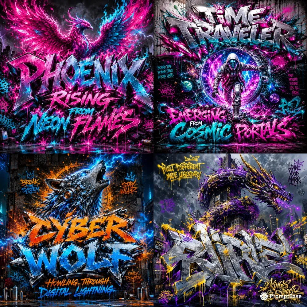 Neon Graffiti Typography Generator
