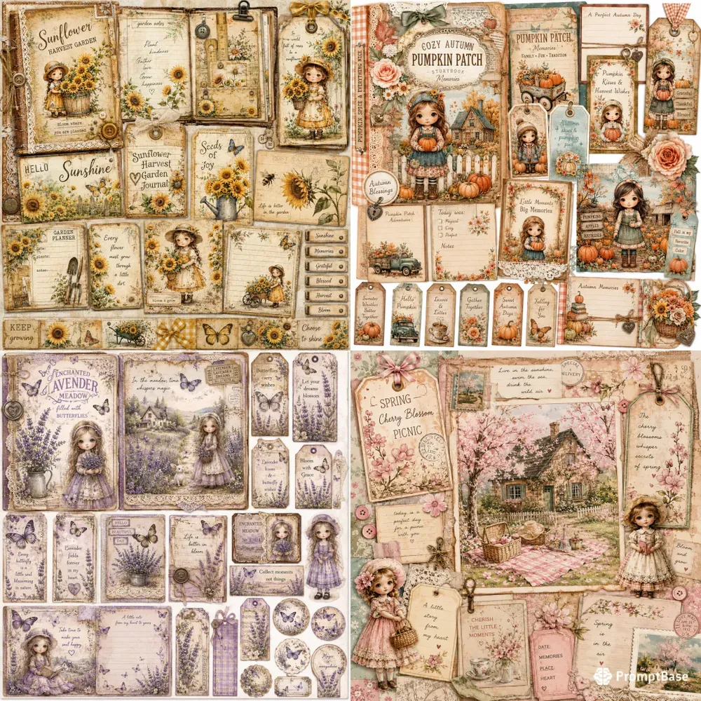 Whimsical Vintage Journal Pages