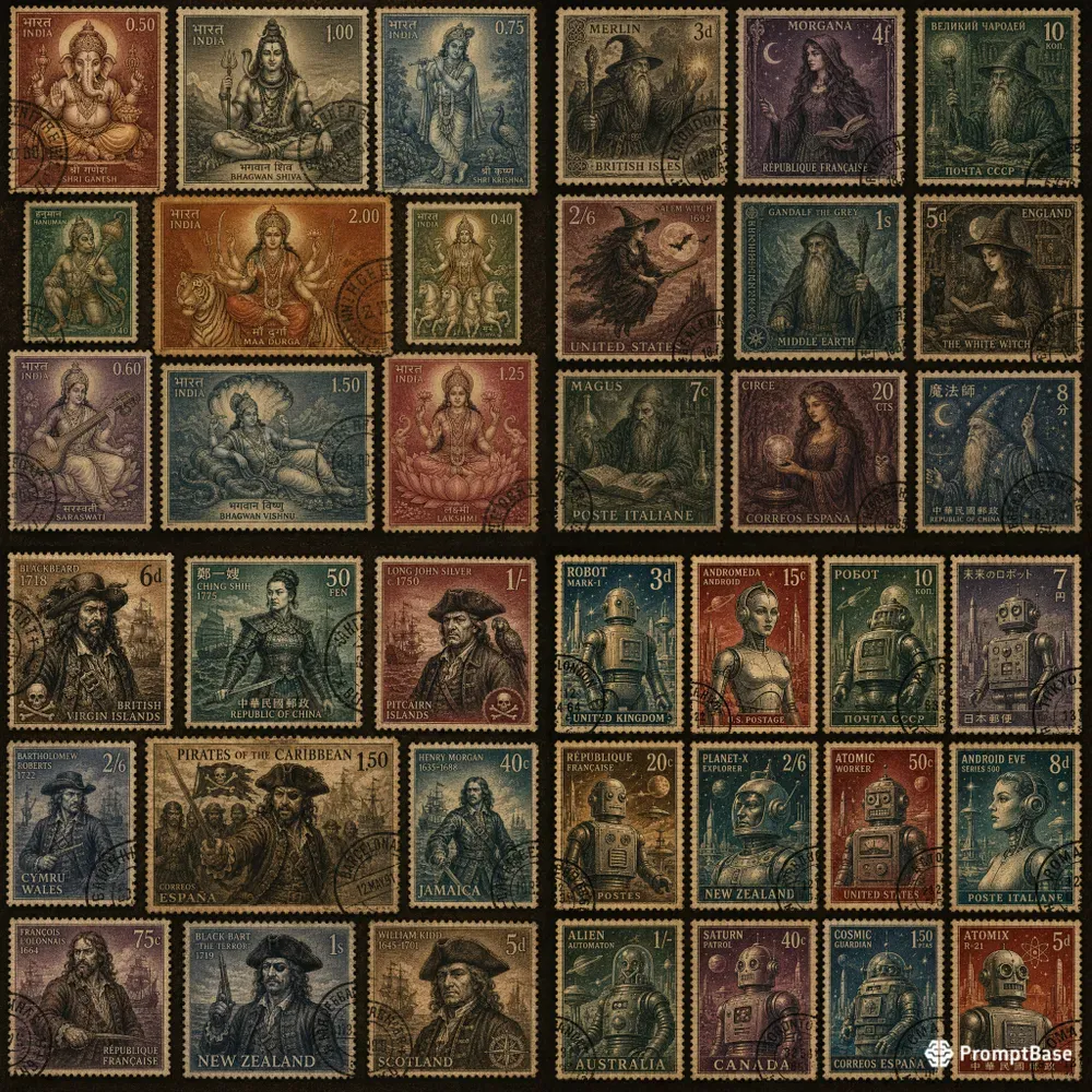 Vintage Indian Philatelic Character Collections