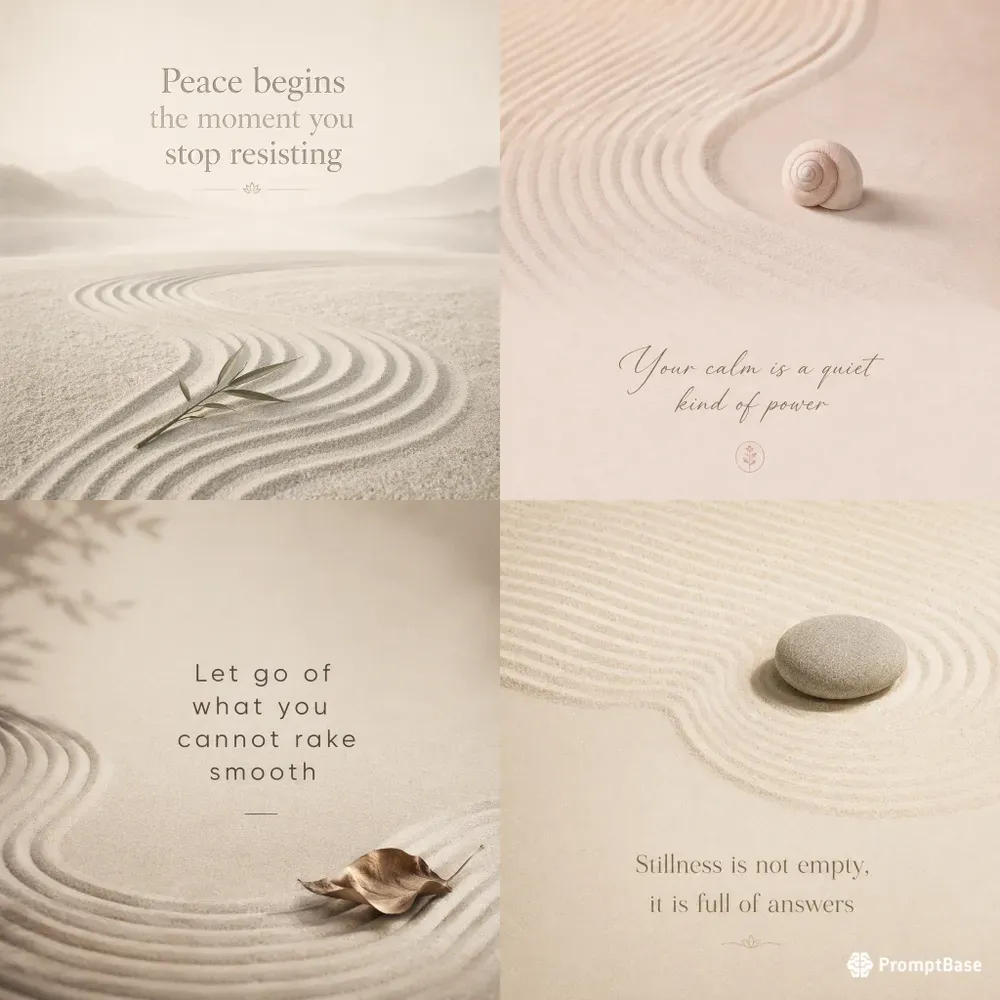 Zen Sand Mindfulness Quote Posters