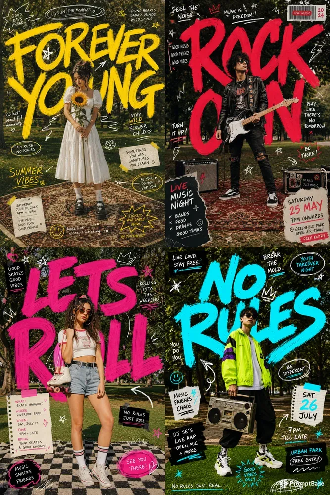 Mixed Media DIY Zine Event Posters