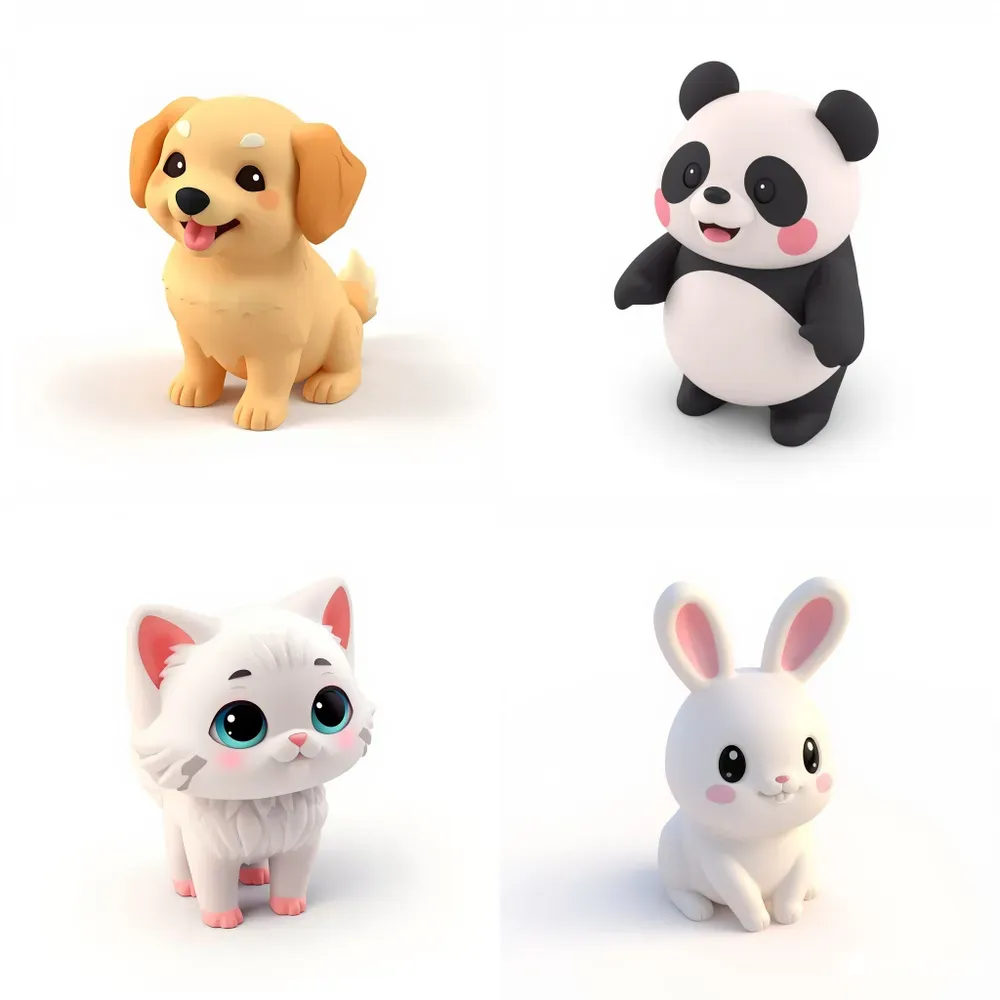 3D Cute Chibi Animal Claymation