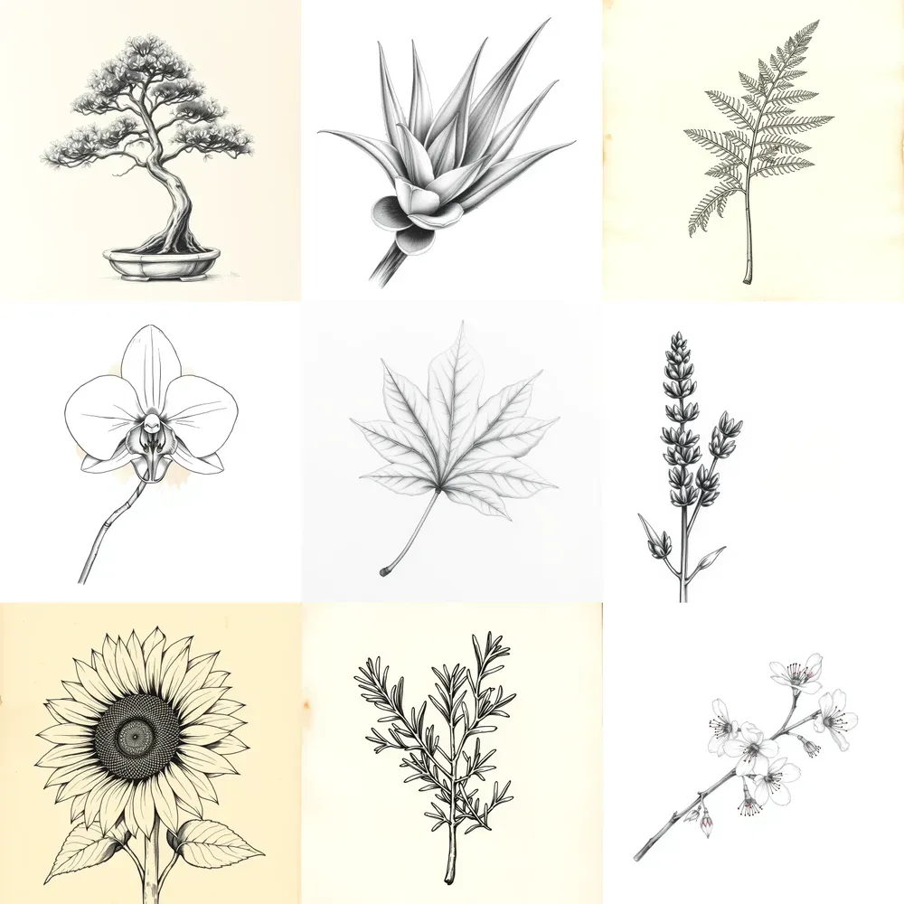 Hand Drawn Plants