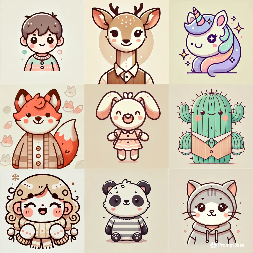 Cute Pastelthemed Doodle Avatars Art