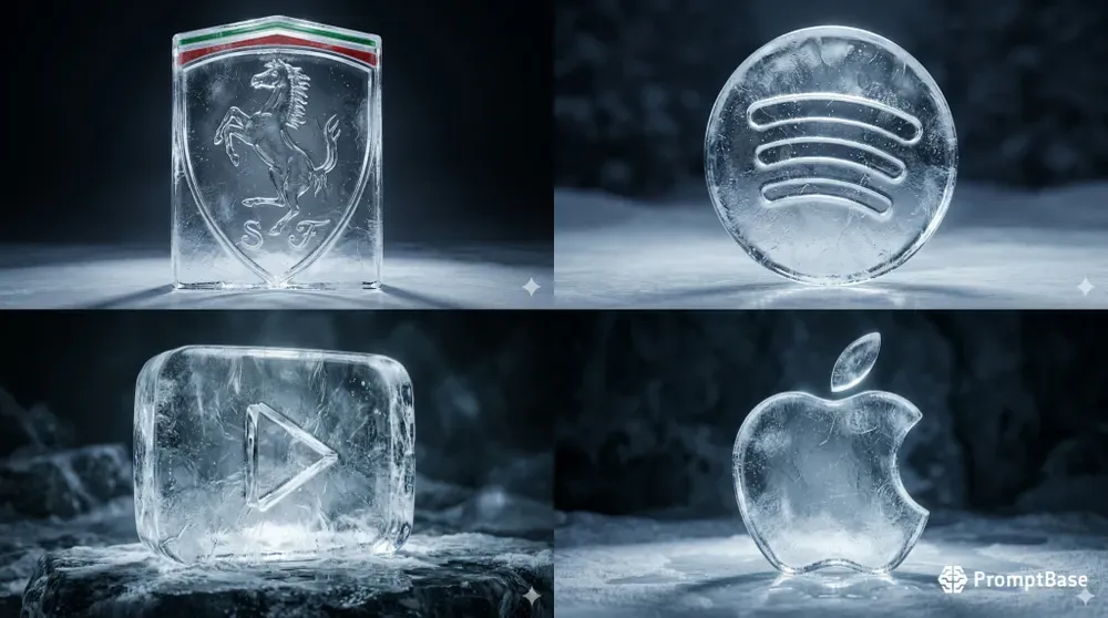 Realistic 3D Ice Logos
