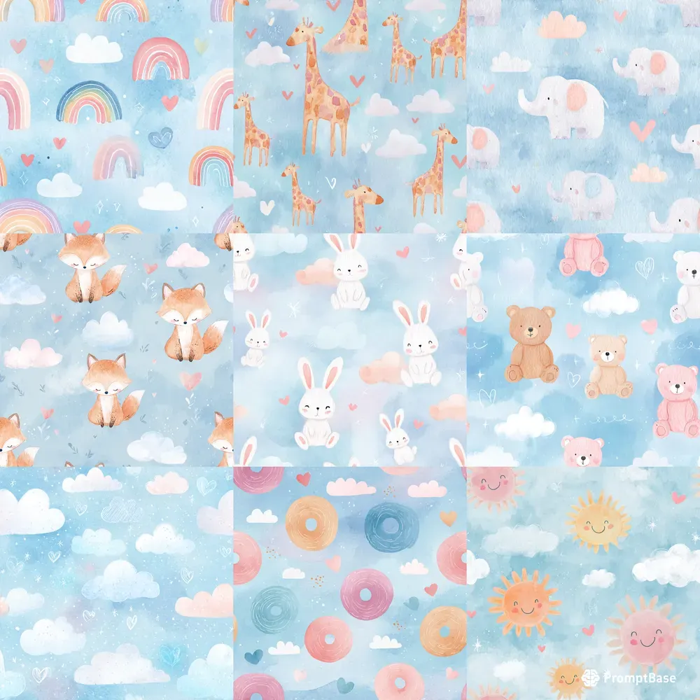 Nursery Seamless Background Kids Designs