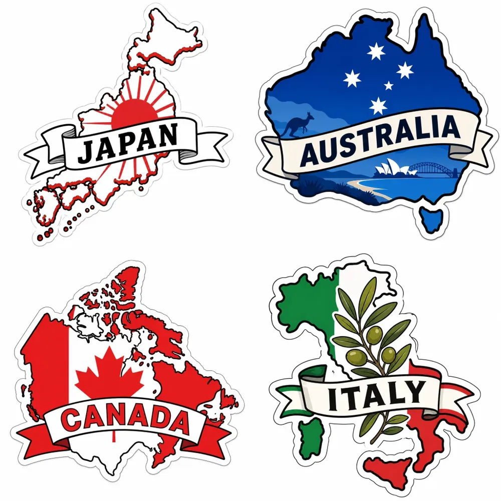 Travel Map Sticker Generator