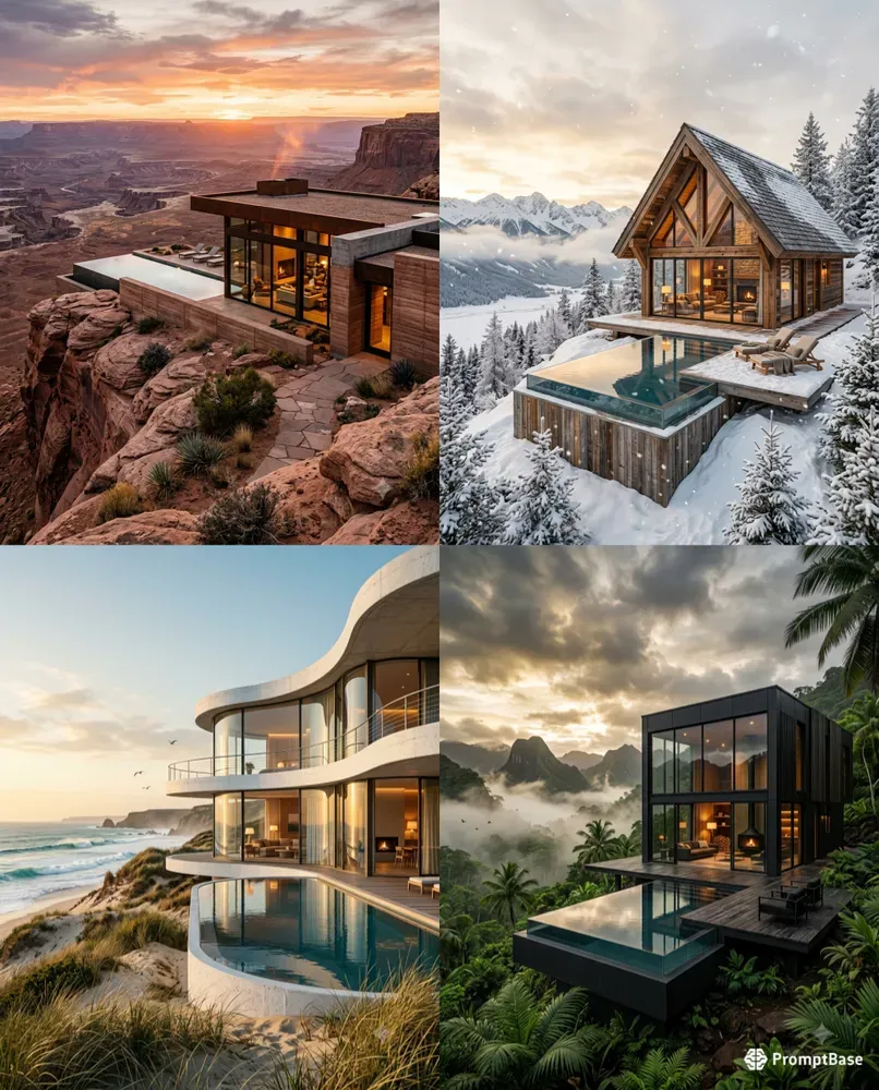 Cinematic Cliffside Architectures