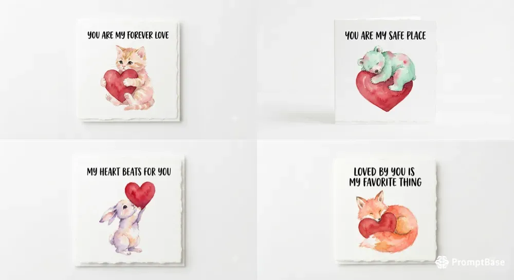 Watercolor Animal Love Cards