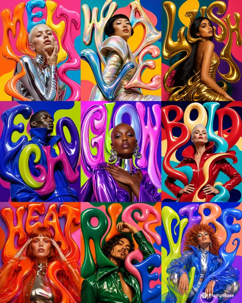 Psychedelic Liquid Type Fashion Posters
