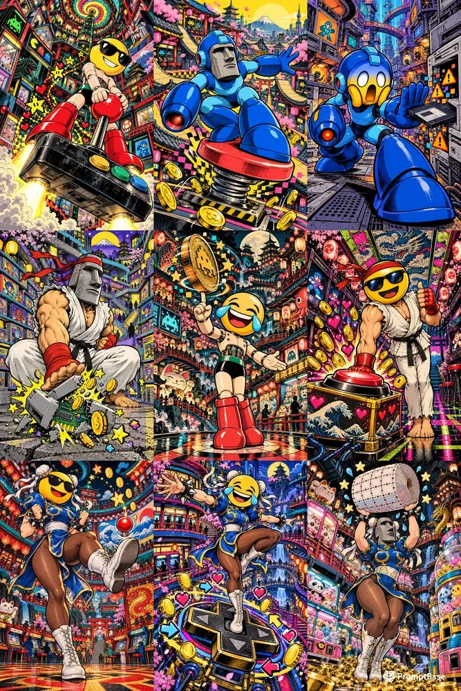 Psychedelic Akibapunk Pop Culture Art