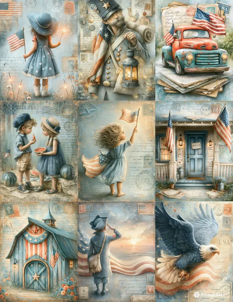 Dual Cute Independence Day Pages