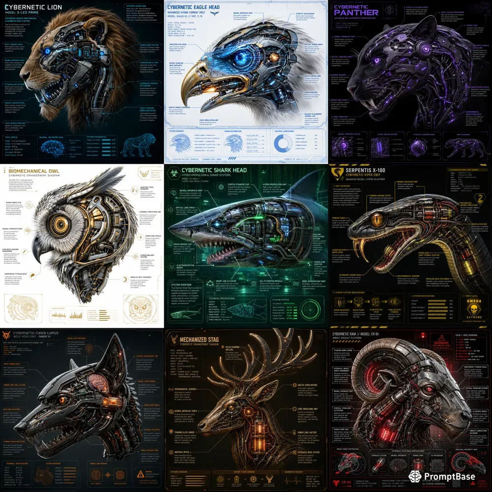 Cybernetic Animal Anatomy Infographics