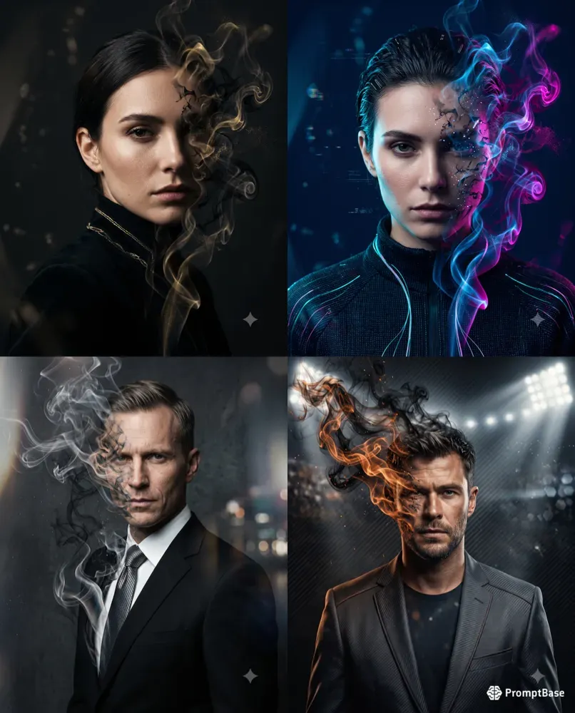 Colored Smoke Identity Portraits