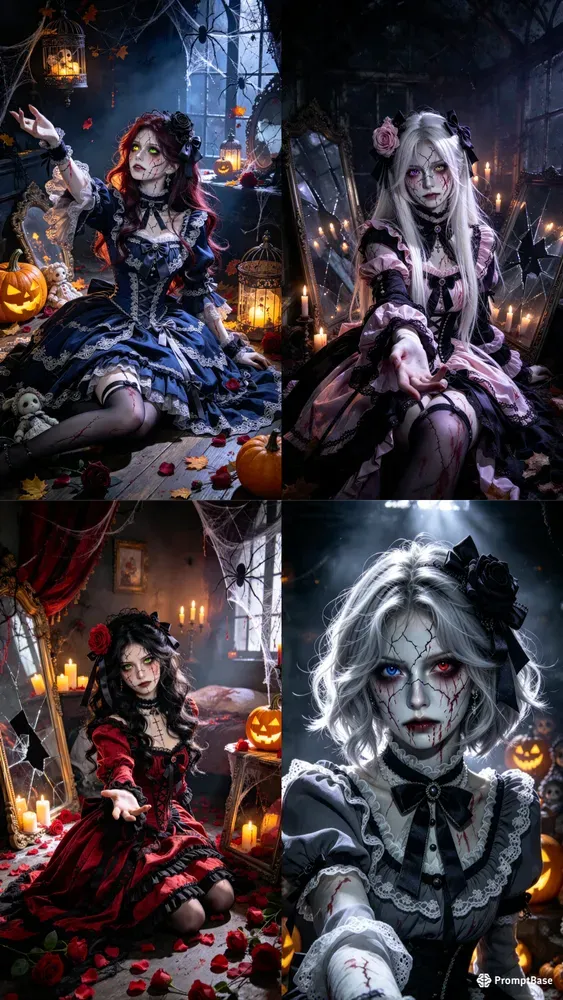 Gothic Cracked Doll Girls