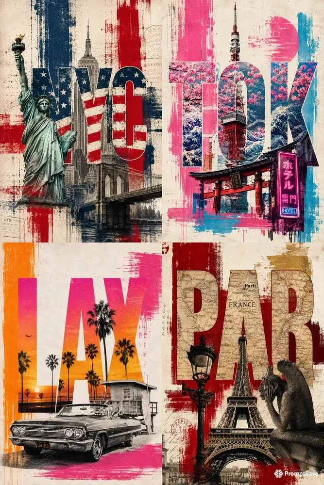 Urban Typography Collage Posters