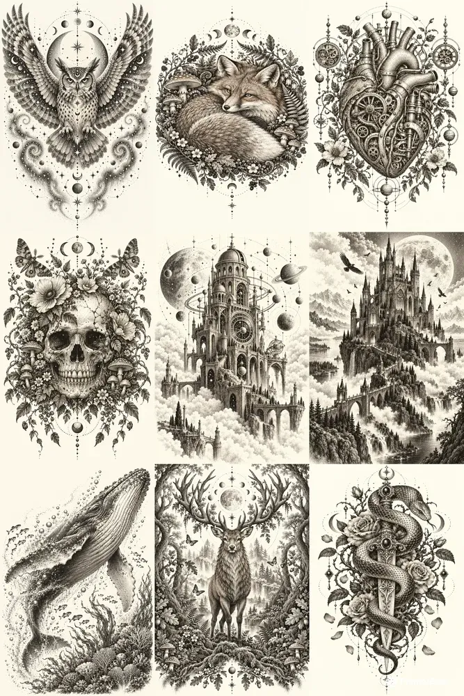 Intricate Illustrations Artistic Wonders