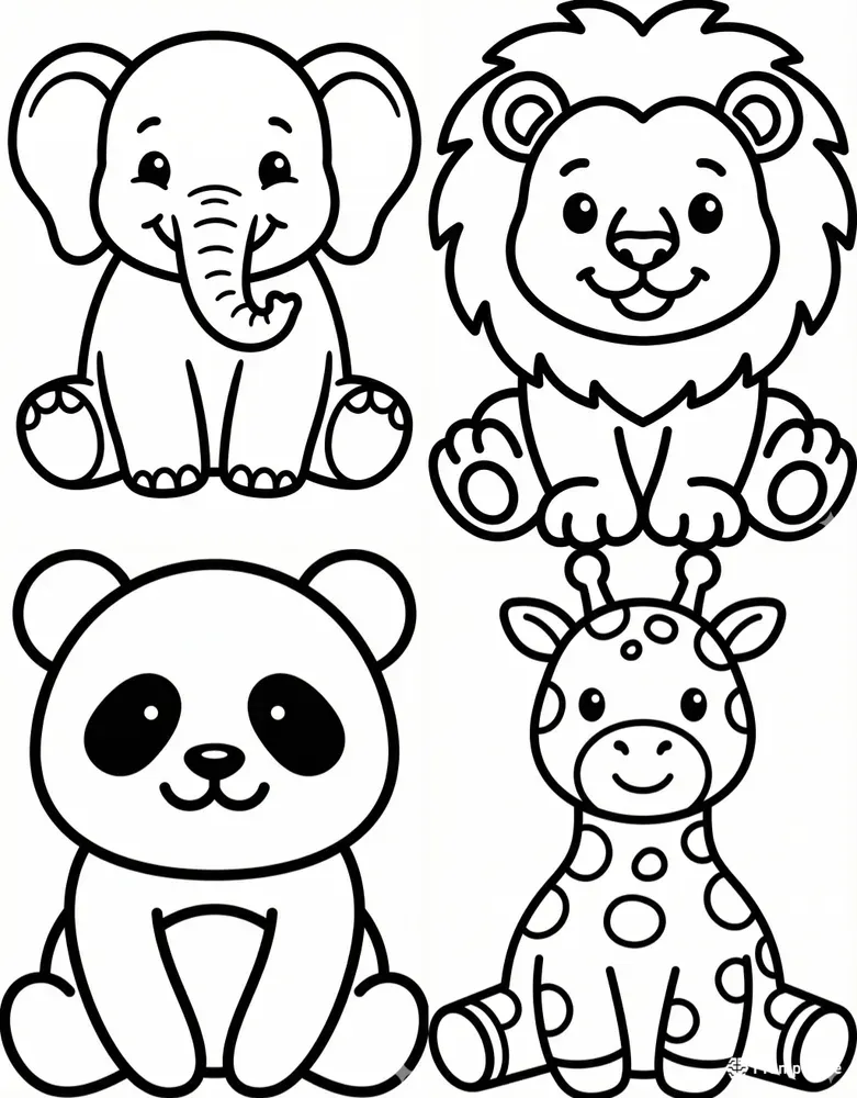Cute Animal Coloring Pages For Kids