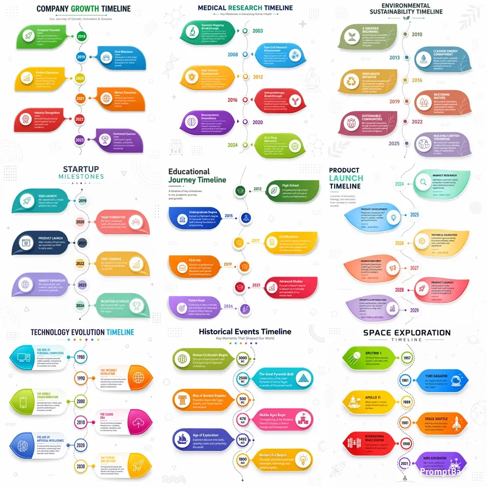 Curved Timeline Infographics