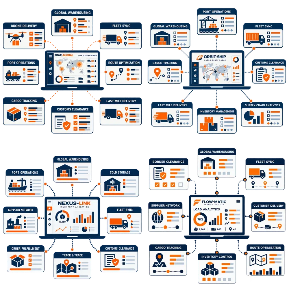 Saas Logistics Supply Chain Vector UIs