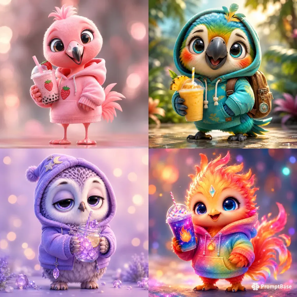 Cute Hoodie Bird Buddies