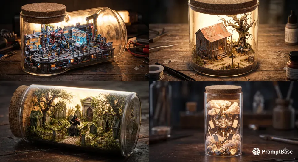 Isometric Miniature Glass Dioramas