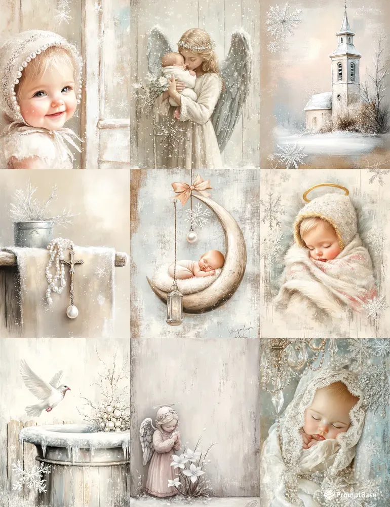 Dual Winter Christening Faith Silver Kits