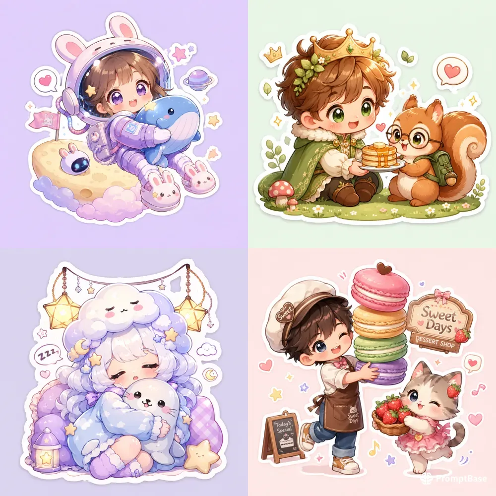 Dreamy Kawaii Mini Character Stickers
